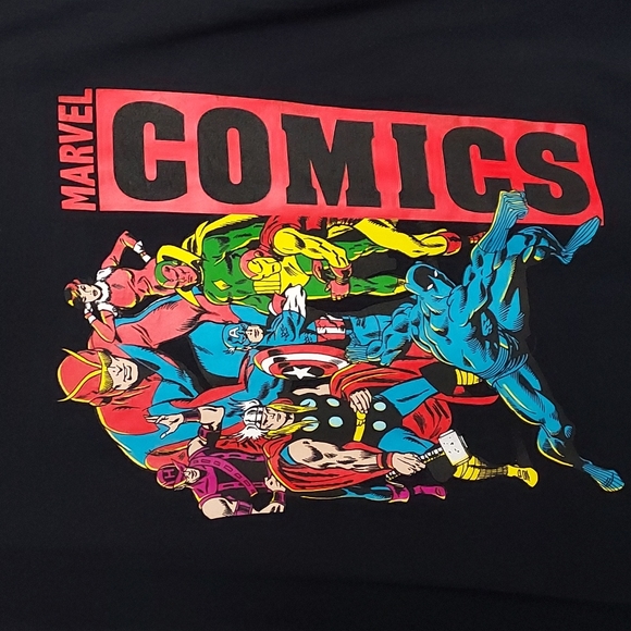 Men's 2XL MARVEL Comics Black Short Sleeve T-Shirt - Picture 2 of 4